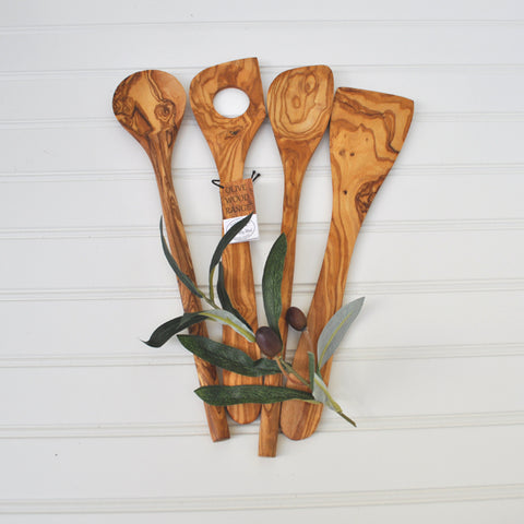 Olive Wood Gift Set of 4 Cooking Spoons